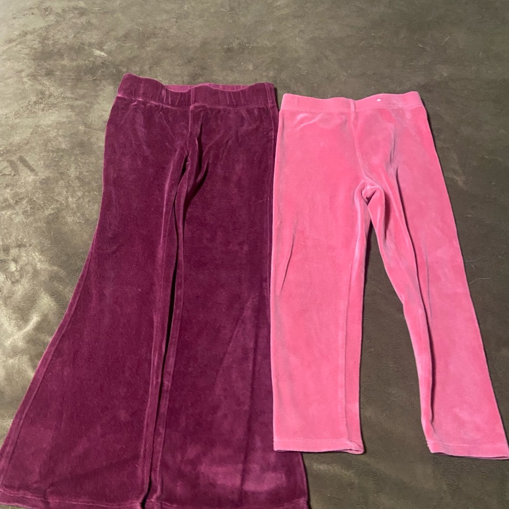 Kids Velour Flare and Leggings Set - Pink and Purple size 5